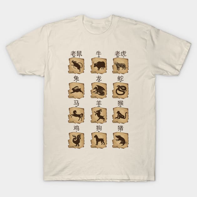 Chinese Zodiac T-Shirt by KewaleeTee